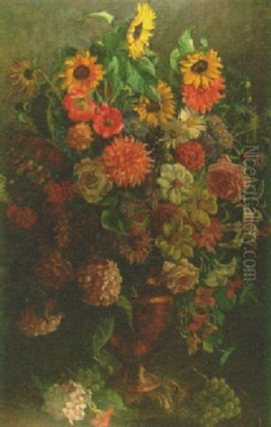 An Impressive Still Life Of Flowers Oil Painting by Mary Ethel Young Hunter