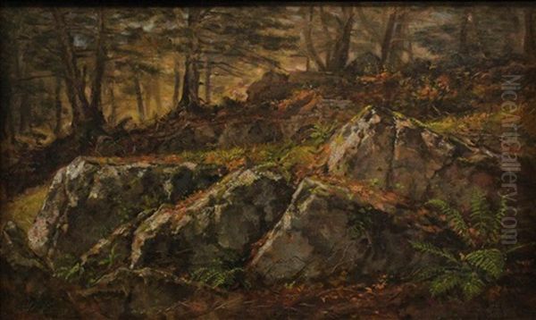 Rocks Oil Painting by Daniel Huntington