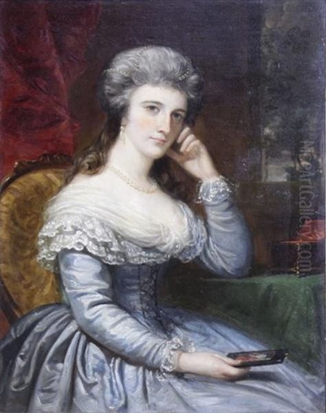 Portrait Of A Lady (purported To Be Mrs. Samuel P. Williams Of New York) Oil Painting by Daniel Huntington