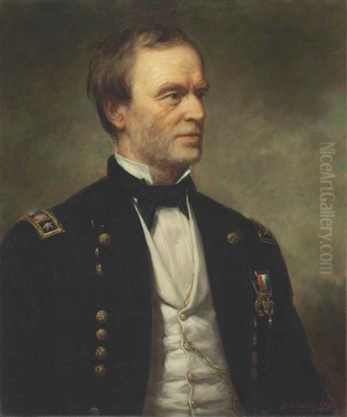 Portrait Of General William Tecumseh Sherman, 1875 Oil Painting by Daniel Huntington