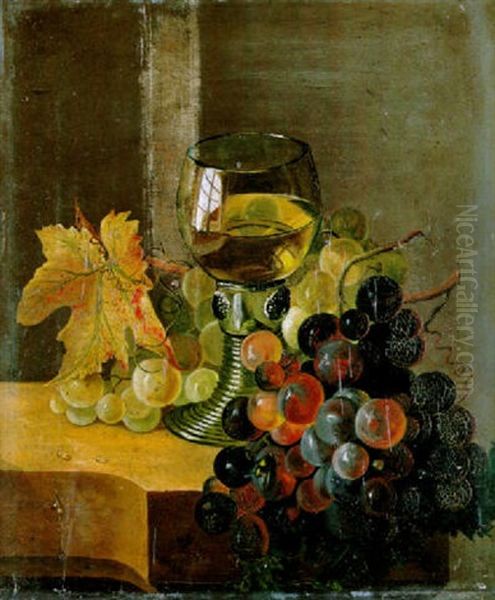 Fruchtestilleben Mit Gefulltem Romer Oil Painting by Werner Hunzinger