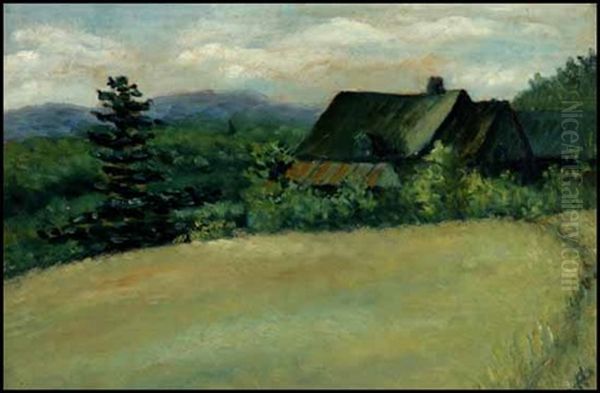 Laurentian Farmhouse Oil Painting by Charles Edouard Masson Huot