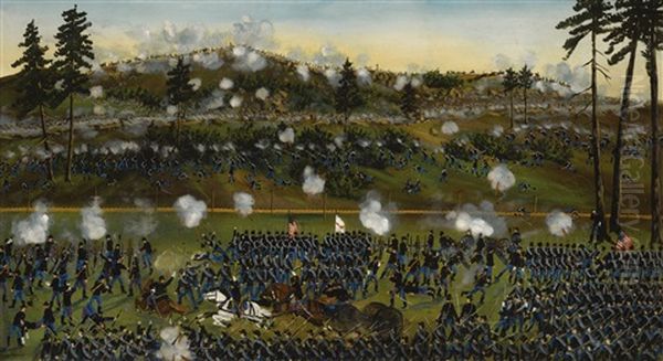 Battle Of Kennesaw Mountain Oil Painting by Ernest Hupenden