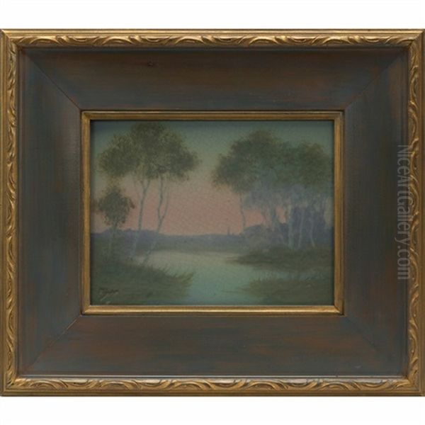 Landscape Plaque Oil Painting by Edward Timothy Hurley