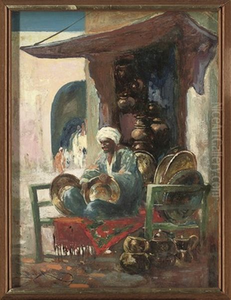 The Copper Stall Oil Painting by Hal (Henry William Lowe) Hurst