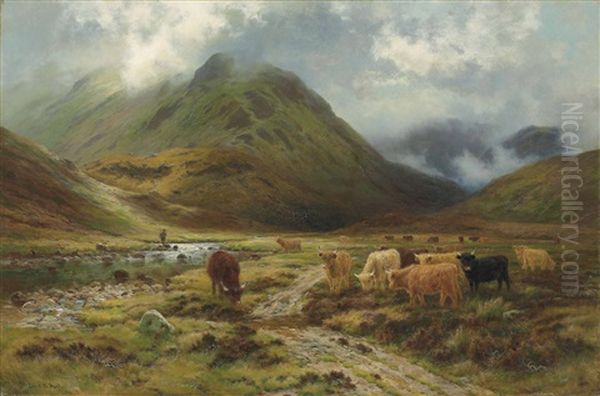 Glen At Inveroran, Perthshire Oil Painting by Louis Bosworth Hurt