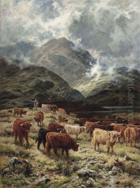 On The Ross-shire Hills Oil Painting by Louis Bosworth Hurt