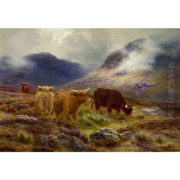 Mountain Pastures Oil Painting by Louis Bosworth Hurt