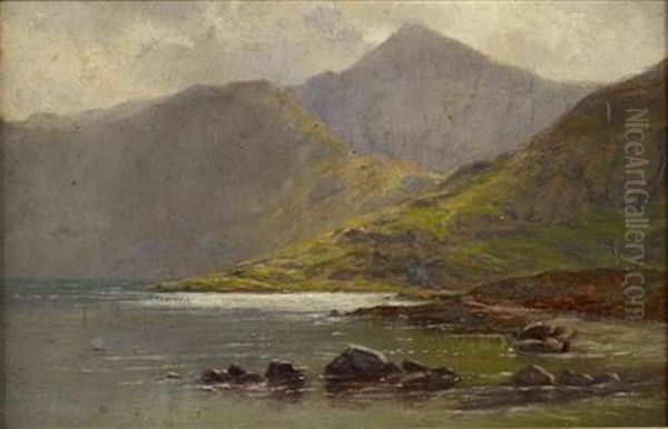 Mists Lifting Over A Highland Loch (+ 4 Others (sketches); 5 Works) Oil Painting by Louis Bosworth Hurt