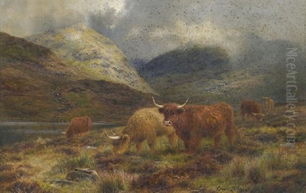 Highland Cattle, Lochgoilhead Oil Painting by Louis Bosworth Hurt