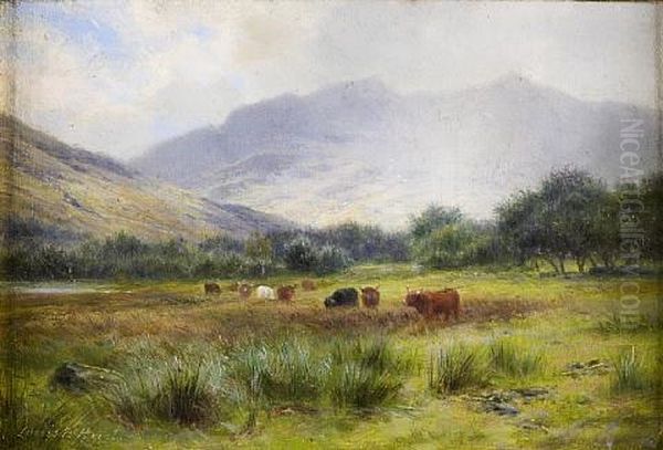 At Strathyre, Perthshire: A Passing Shower Oil Painting by Louis Bosworth Hurt