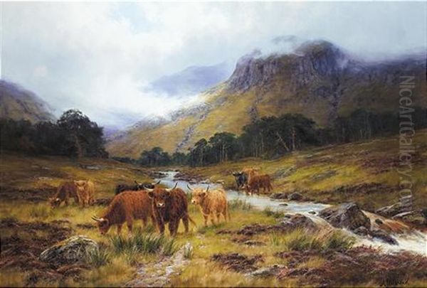 The Highland Burn Oil Painting by Louis Bosworth Hurt