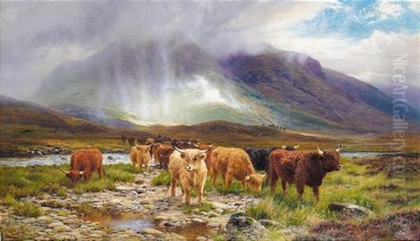 A Passing Shower, Glen Orchy Oil Painting by Louis Bosworth Hurt