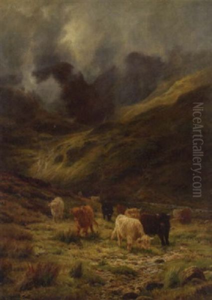 A Gleam Thro' The Rain Oil Painting by Louis Bosworth Hurt