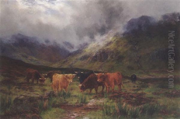 Morning Mists, Glen Tilt, N.b. Oil Painting by Louis Bosworth Hurt