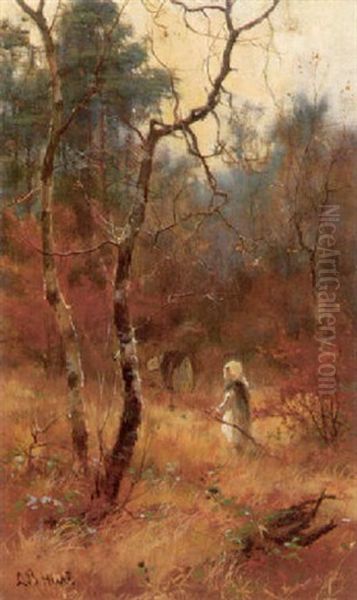 Autumn In The Woods Oil Painting by Louis Bosworth Hurt