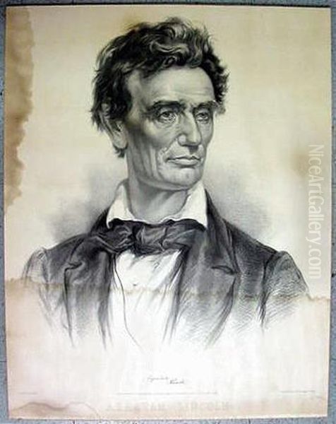 Abraham Lincoln From The Portrait Taken By Life By Charles A.barry, Springfield, Illinois, June 1860 Oil Painting by Sir Charles Barry