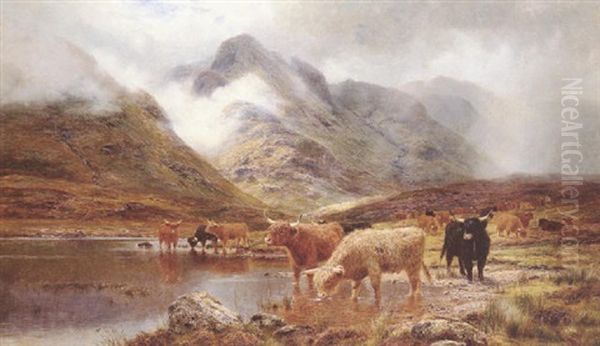 Rannoch Moor, On The Way South At Black Mount Oil Painting by Louis Bosworth Hurt