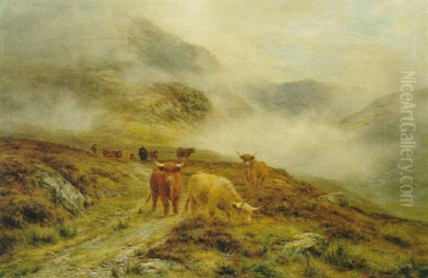 Mist On The Hills Oil Painting by Louis Bosworth Hurt