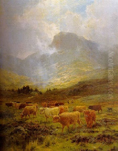 At The Foot Of The Glen Oil Painting by Louis Bosworth Hurt