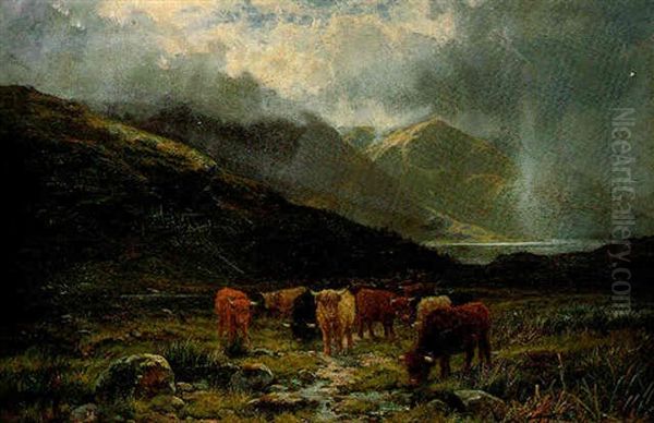 In Glen Cannich, Invernesshire Oil Painting by Louis Bosworth Hurt