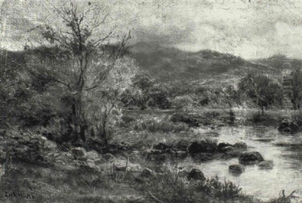 The Llugwy Valley, Near Cyfury Falls Oil Painting by Louis Bosworth Hurt