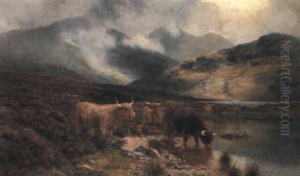 By An Argyllshire Loch, Between The Showers Oil Painting by Louis Bosworth Hurt