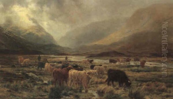 In The Highlands Near Kingshouse, Rannock Moor Oil Painting by Louis Bosworth Hurt