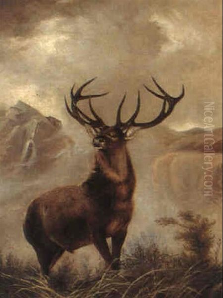 The Monarch Of The Glen Oil Painting by Louis Bosworth Hurt