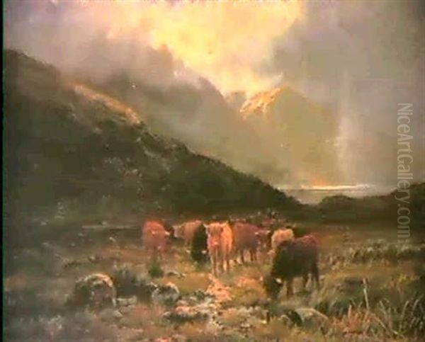 In Glen Cannich, Invernesshire Oil Painting by Louis Bosworth Hurt