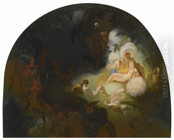 There Sleeps Titania Oil Painting by Robert (Huskisson) Huskinson