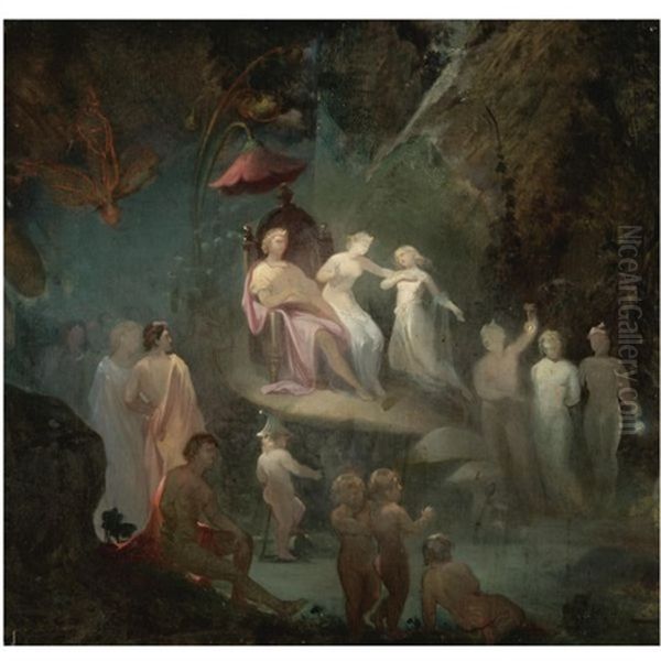 The Fairy Court Oil Painting by Robert (Huskisson) Huskinson