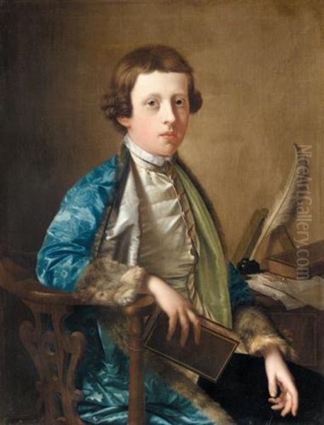 Portrait Of A Boy (john Wolffe?) Oil Painting by Giles Hussey