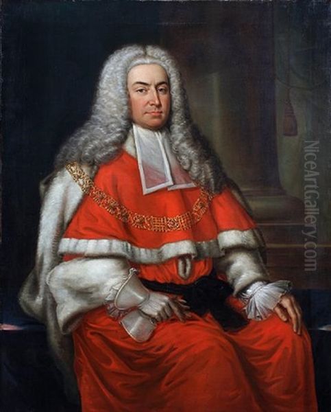 A Portrait Of Sir William Yorke, Three-quarter-length Oil Painting by Philip Hussey