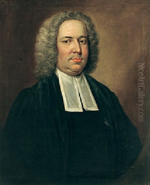 Portrait Of Samuel Madden Wearing Clerical Robes Oil Painting by Philip Hussey