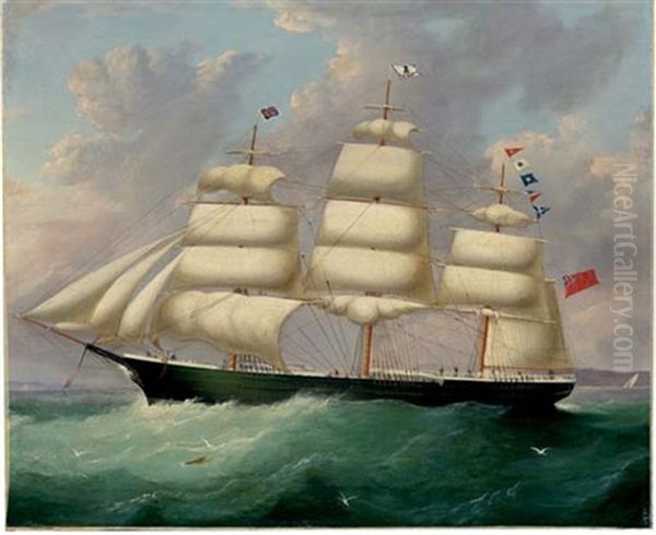 The "duisberg" Calling For A Pilot In Coastal Waters Oil Painting by Francis Hustwick