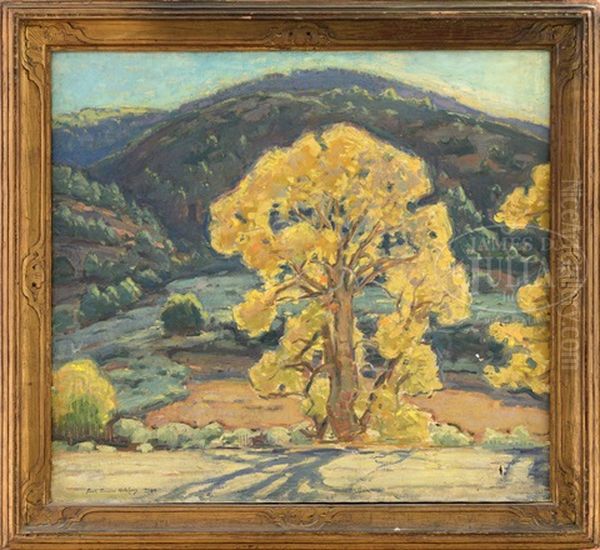 Autumn Taos Canyon Oil Painting by Frank Townsend Hutchens