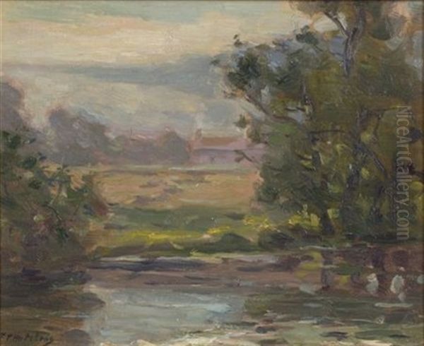 Sunrise At Summer, Norwalk, Connecticut Oil Painting by Frank Townsend Hutchens