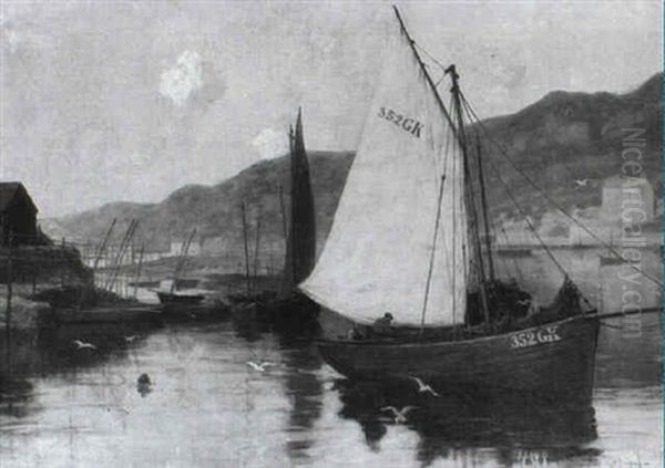 Greenock Harbour Oil Painting by Walter Hutcheson