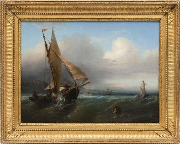 Pecheurs Enmer Oil Painting by Francois Pierre Barry