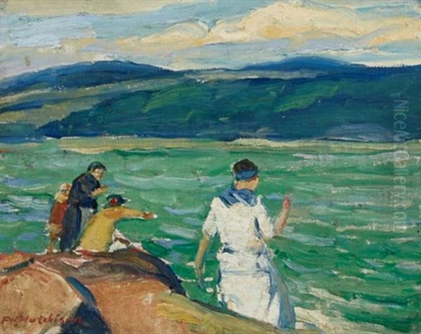 Fishing At Baie St. Paul by Frederick William Hutchison