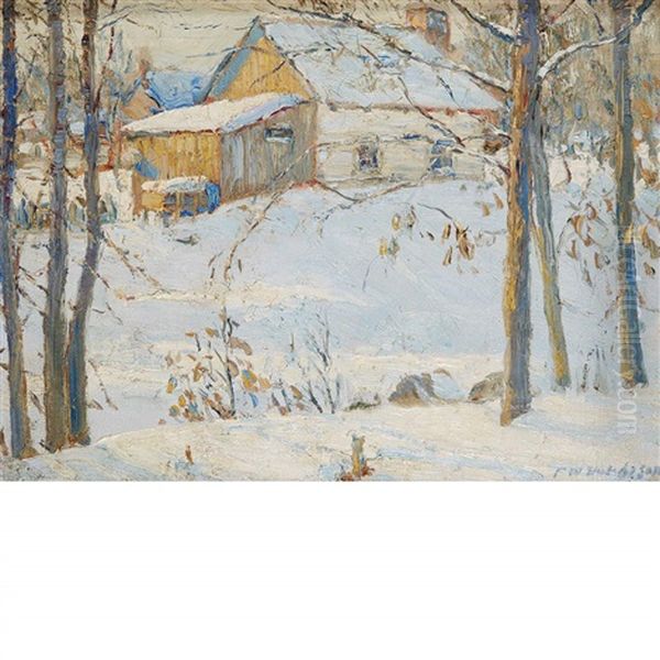 Barn In Winter by Frederick William Hutchison