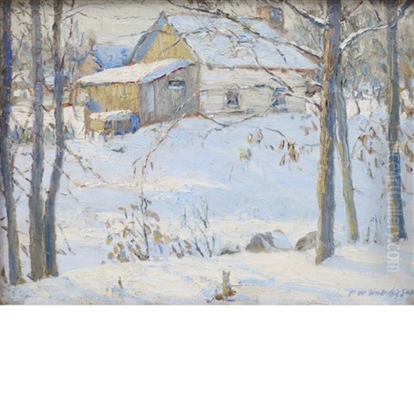 Barn In Winter by Frederick William Hutchison