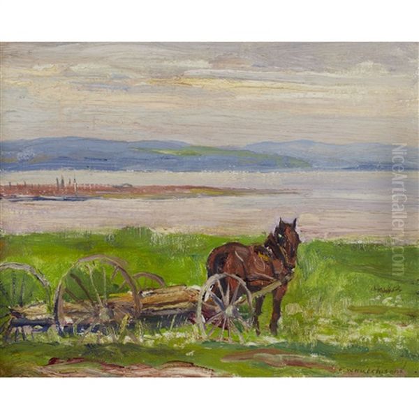 On The Batore [sic]: Baie St. Paul Oil Painting by Frederick William Hutchison