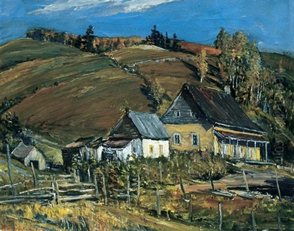 Quebec Village Oil Painting by Frederick William Hutchison