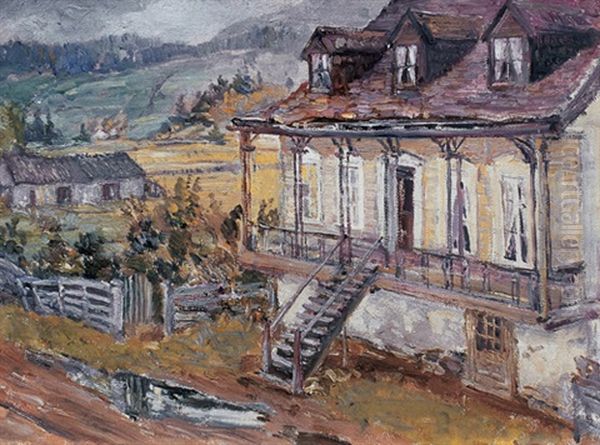 Farm House, Baie St. Paul Oil Painting by Frederick William Hutchison