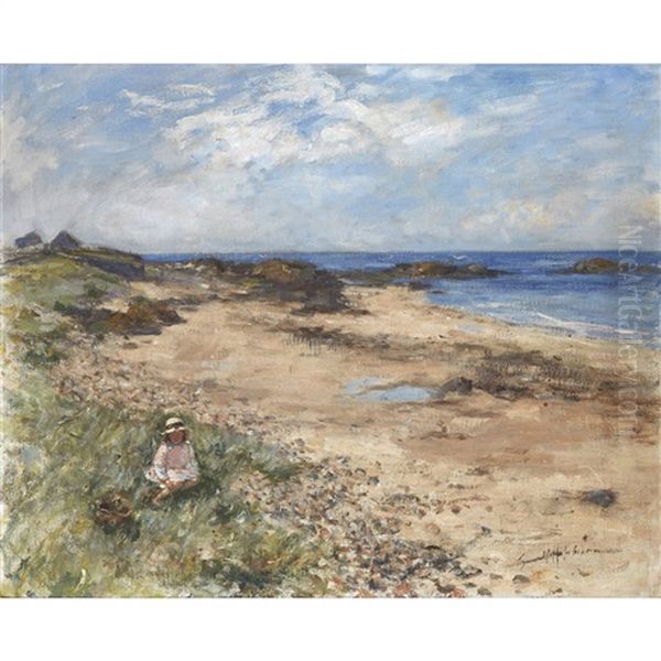 On The Beach, Machrihanish Oil Painting by Robert Gemmell Hutchison