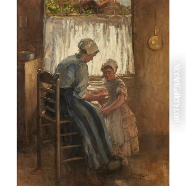 The Goldfish Bowl Oil Painting by Robert Gemmell Hutchison