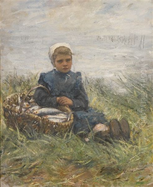 A Basket Of Herring Oil Painting by Robert Gemmell Hutchison