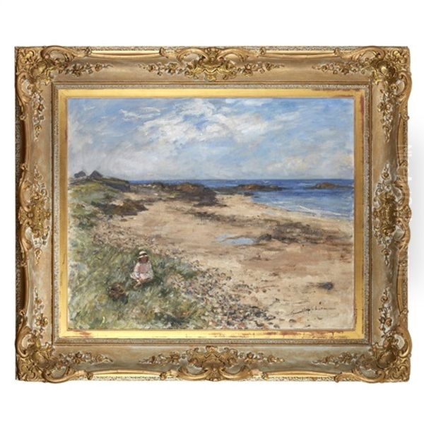 On The Beach, Machrihanish Oil Painting by Robert Gemmell Hutchison